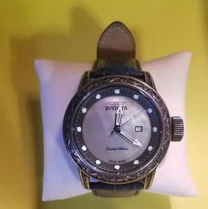 Mens Special Edition Pearl Face Invicta Watch Blue